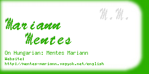 mariann mentes business card